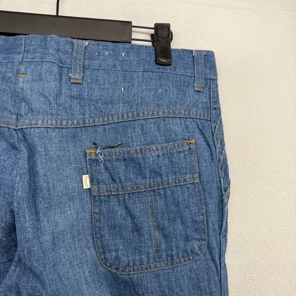 Vintage Levi's Jeans Fit 34x34 Blue Pantanela Flare Wide Leg Western Scovill 70s - Picture 9 of 12
